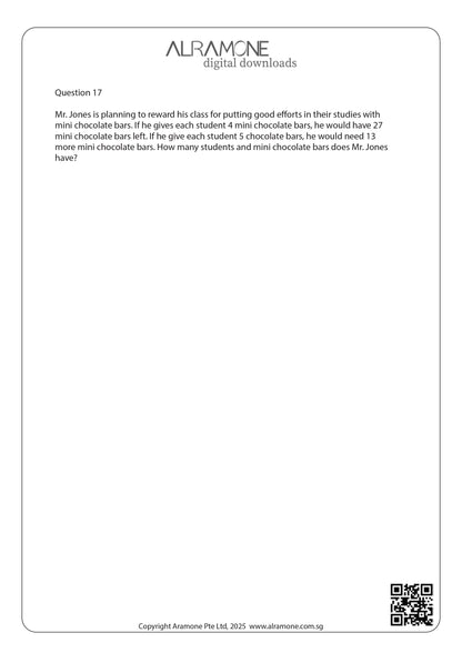 An example worksheet of a word problem requiring heuristic strategy make a list to solve