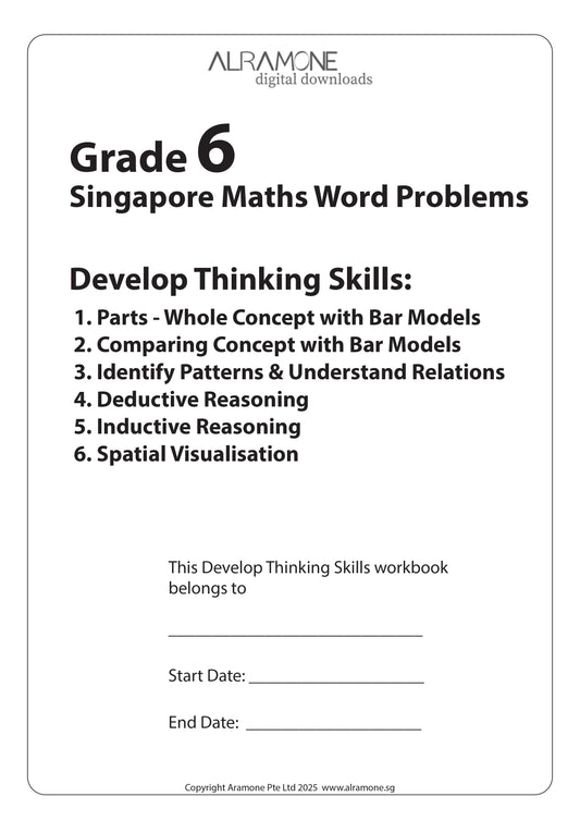 Grade 6 Singapore Math Develop Critical Thinking Skills Workbook